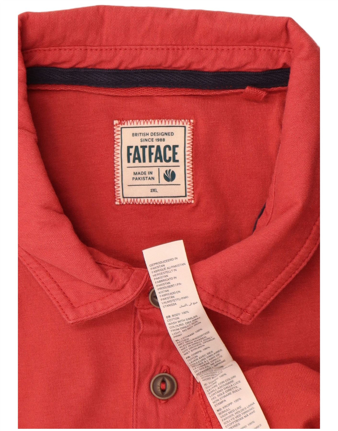 Polo para hombre Fat Face 2XL Algodón rojo