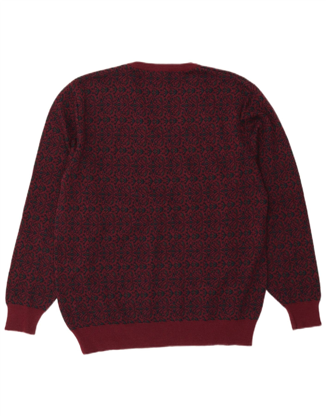 Mapier Jersey con Cuello en V para Hombre Lana Fair Isle Burdeos Medio