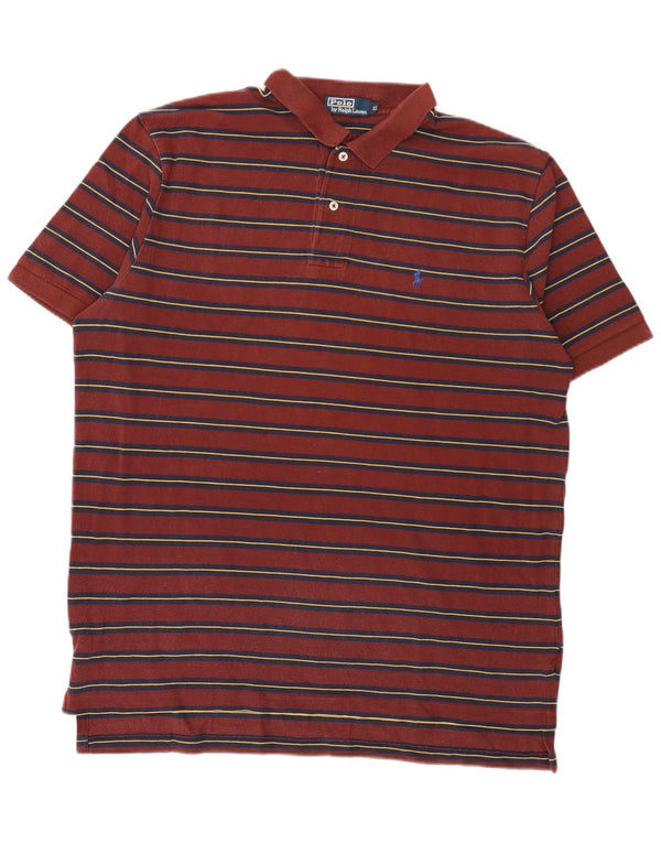 Camisa Polo Ralph Lauren Hombre XL Algodón Rayas Burdeos