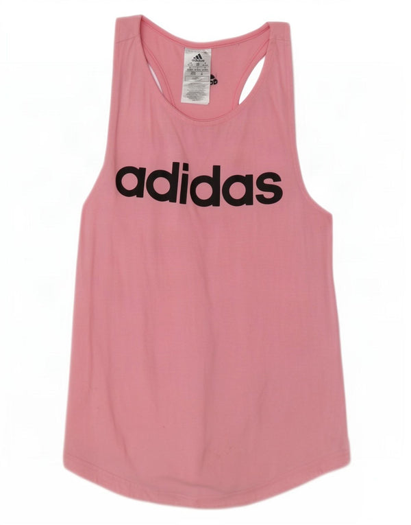 Adidas Mujer Gráfico Chaleco Top UK 4/6 XS Algodón Rosa