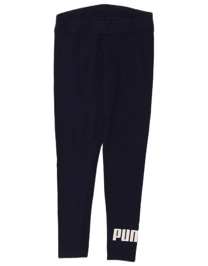 Puma Leggings gráficos para mujer UK 12 Medium Azul marino Algodón