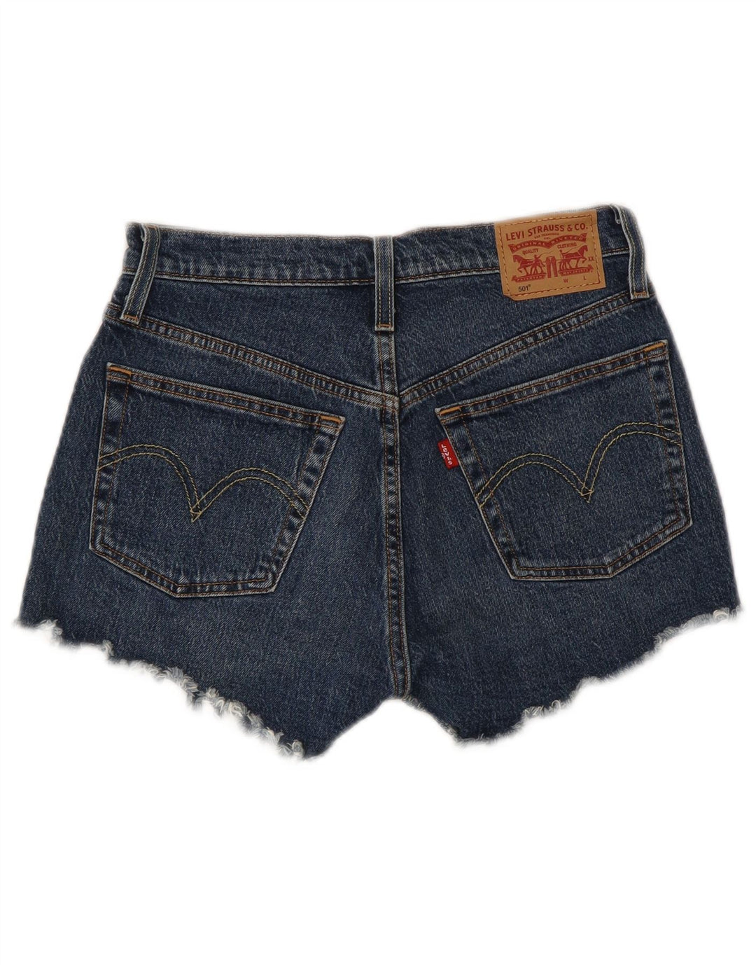 LEVI'S Pantalones cortos vaqueros desgastados 501 para mujer W26 Algodón azul pequeño