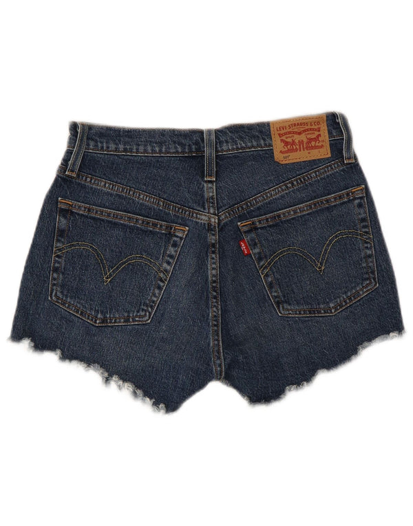 LEVI'S Pantalones cortos vaqueros desgastados 501 para mujer W26 Algodón azul pequeño
