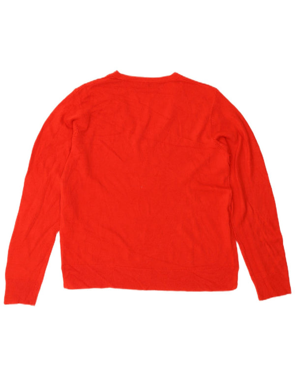 MARKS & SPENCER Suéter con cuello en V para mujer UK 40 Grande Acrílico rojo