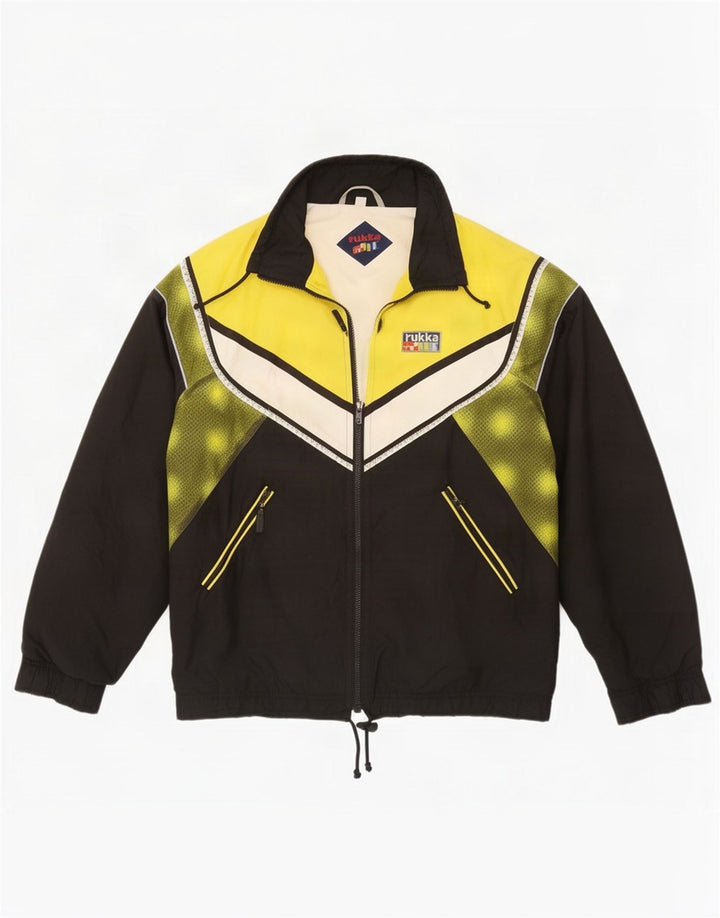 Rukka Hombre Chándal Top Chaqueta Mediano Negro Colorblock