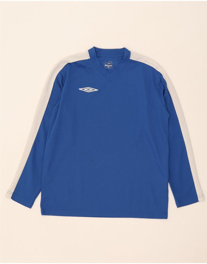 Umbro Hombre Top Manga Larga Poliéster Color Block Azul Medio