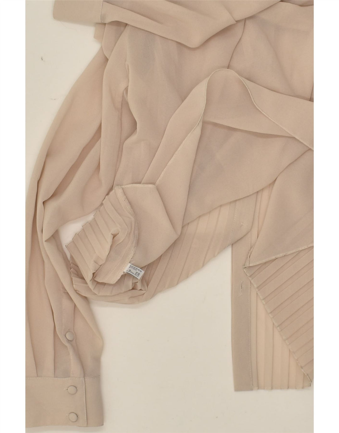 PINKO Blusa camisera transparente de gran tamaño para mujer UK 10 Small Beige