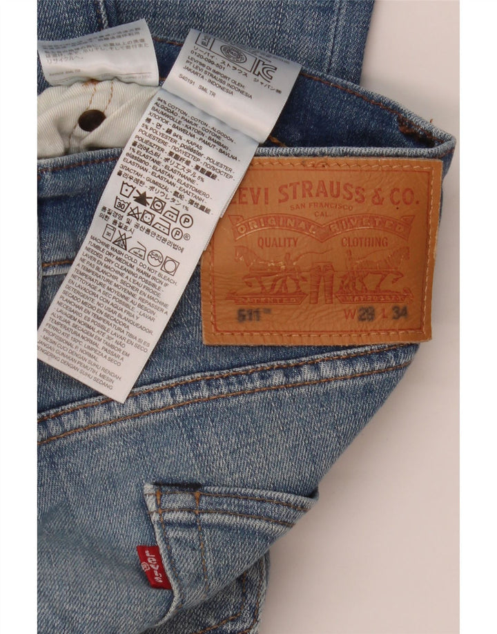 Levi's Hombre 511 Slim Jeans W29 L34 Algodón Azul