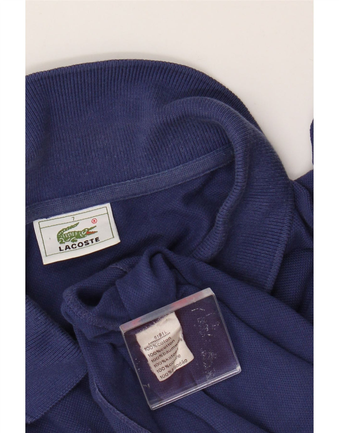 Polo Lacoste para hombre talla 7 2XL algodón azul