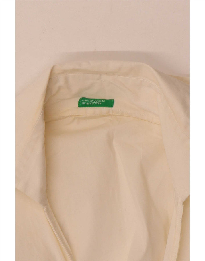 Benetton Blusa Cruzada Mujer UK 42 Mediano Blanco