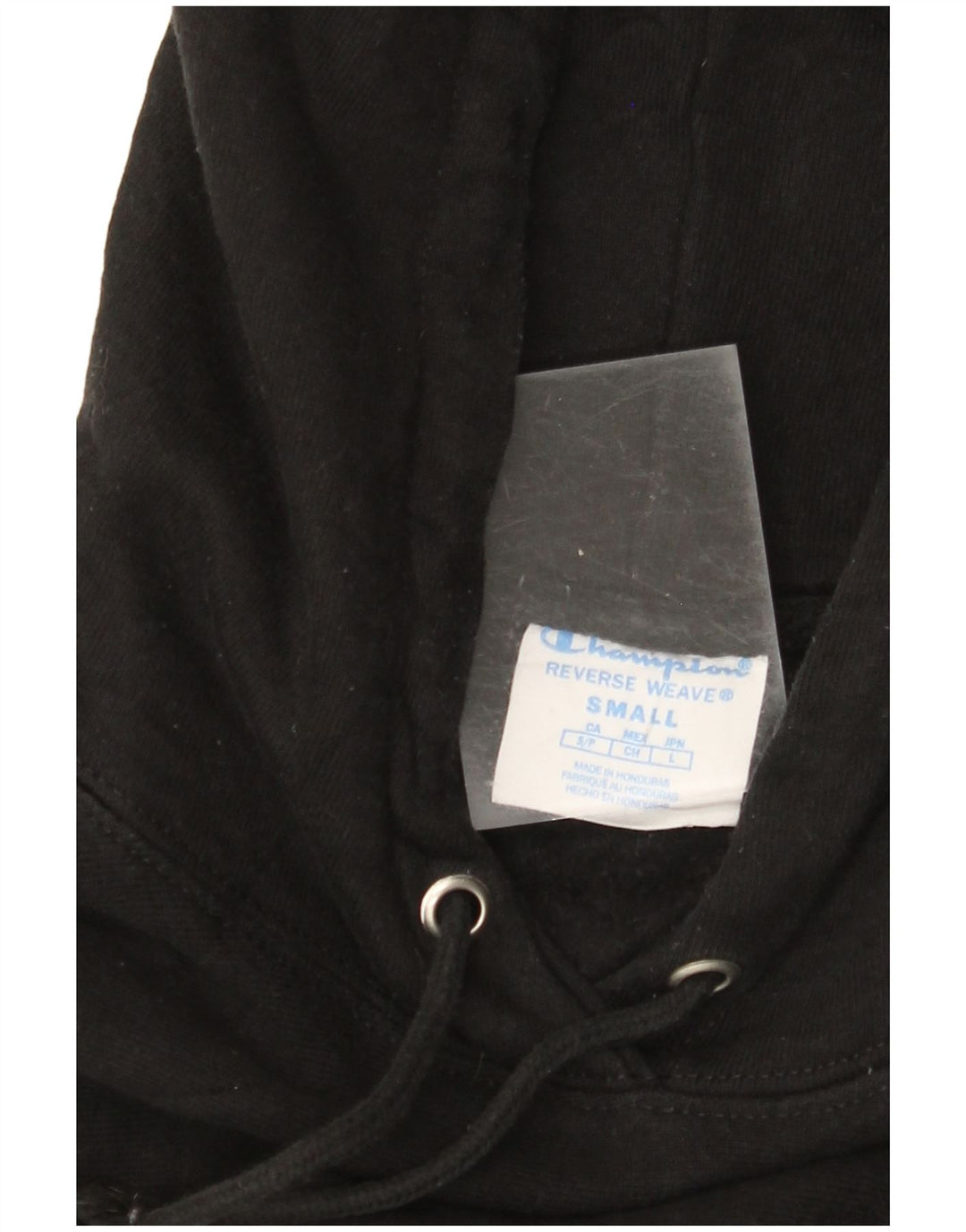 CHAMPION Jersey con capucha extragrande de tejido inverso para mujer UK 10 Small Black