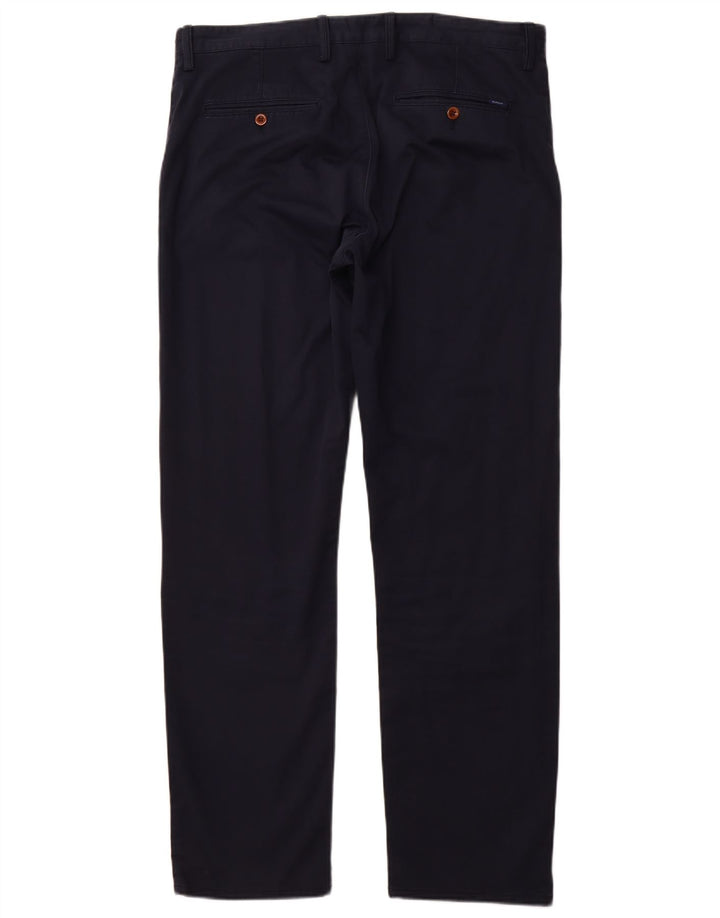 GANT Pantalón chino recto para hombre W36 L34 Azul marino Algodón