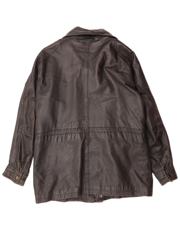 VINTAGE Chaqueta de cuero para hombre Reino Unido 40 Cuero negro grande