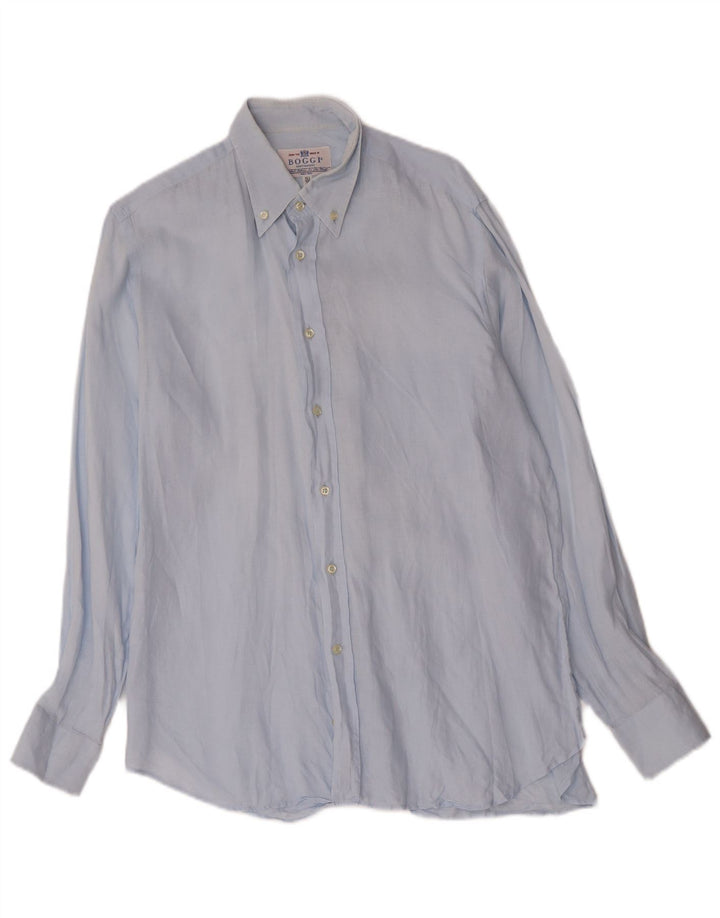 Camisa Boggi Hombre Talla 39 15 1/2 Azul Mediano