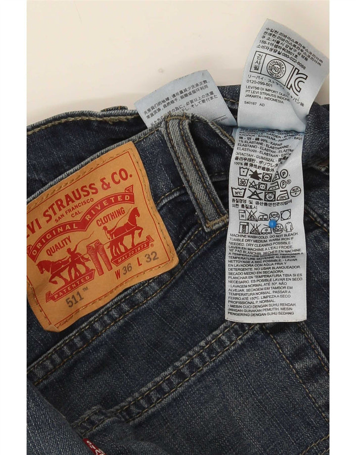 Levi's Hombre 511 Slim Jeans W36 L32 Algodón Azul