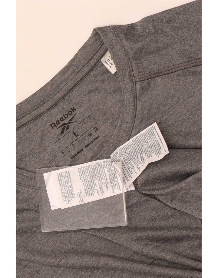 Camiseta Reebok Hombre Top Grande Gris Poliéster