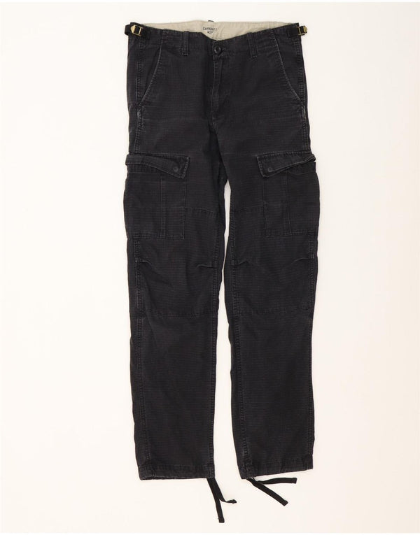 Carhartt Pantalón cargo recto para hombre W29 L32 Algodón a cuadros negro
