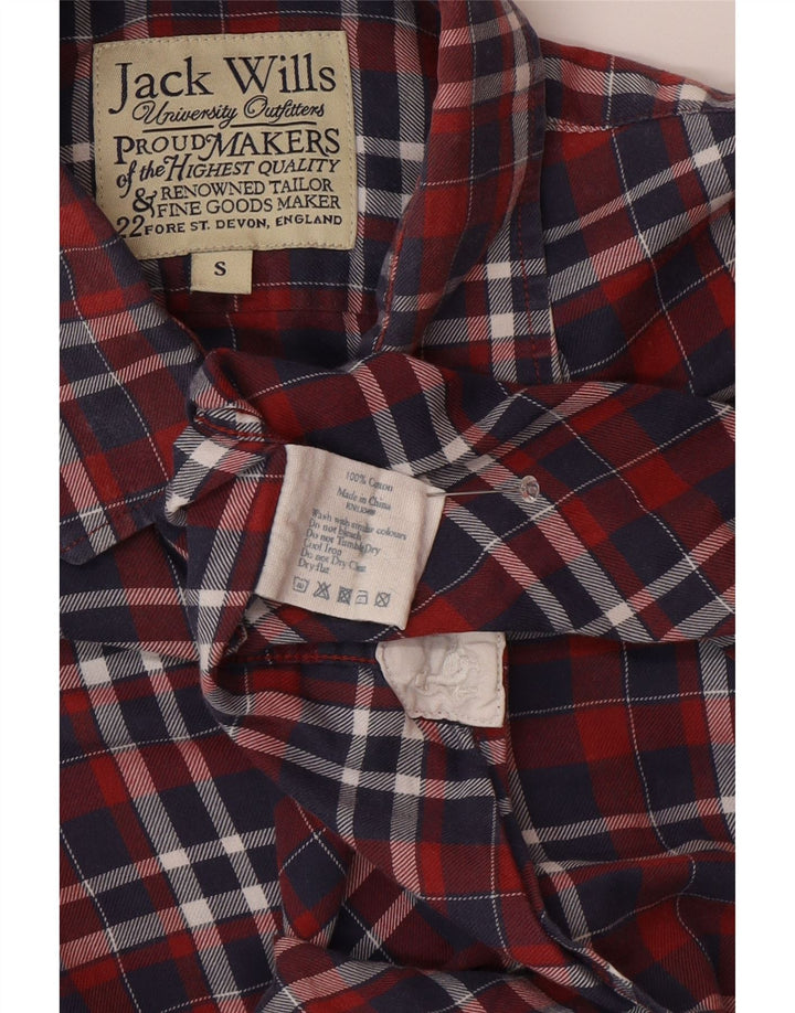 Camisa Jack Wills Hombre Algodón Cuadros Rojos Pequeños