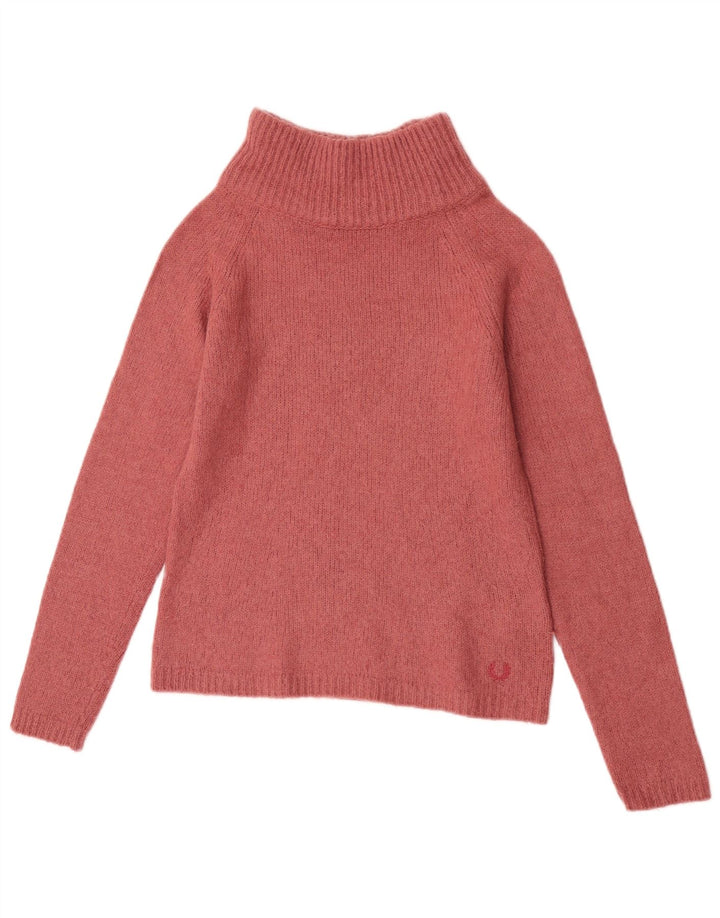 Fred Perry Suéter Corto con Cuello Alto para Mujer UK 10 Small Pink