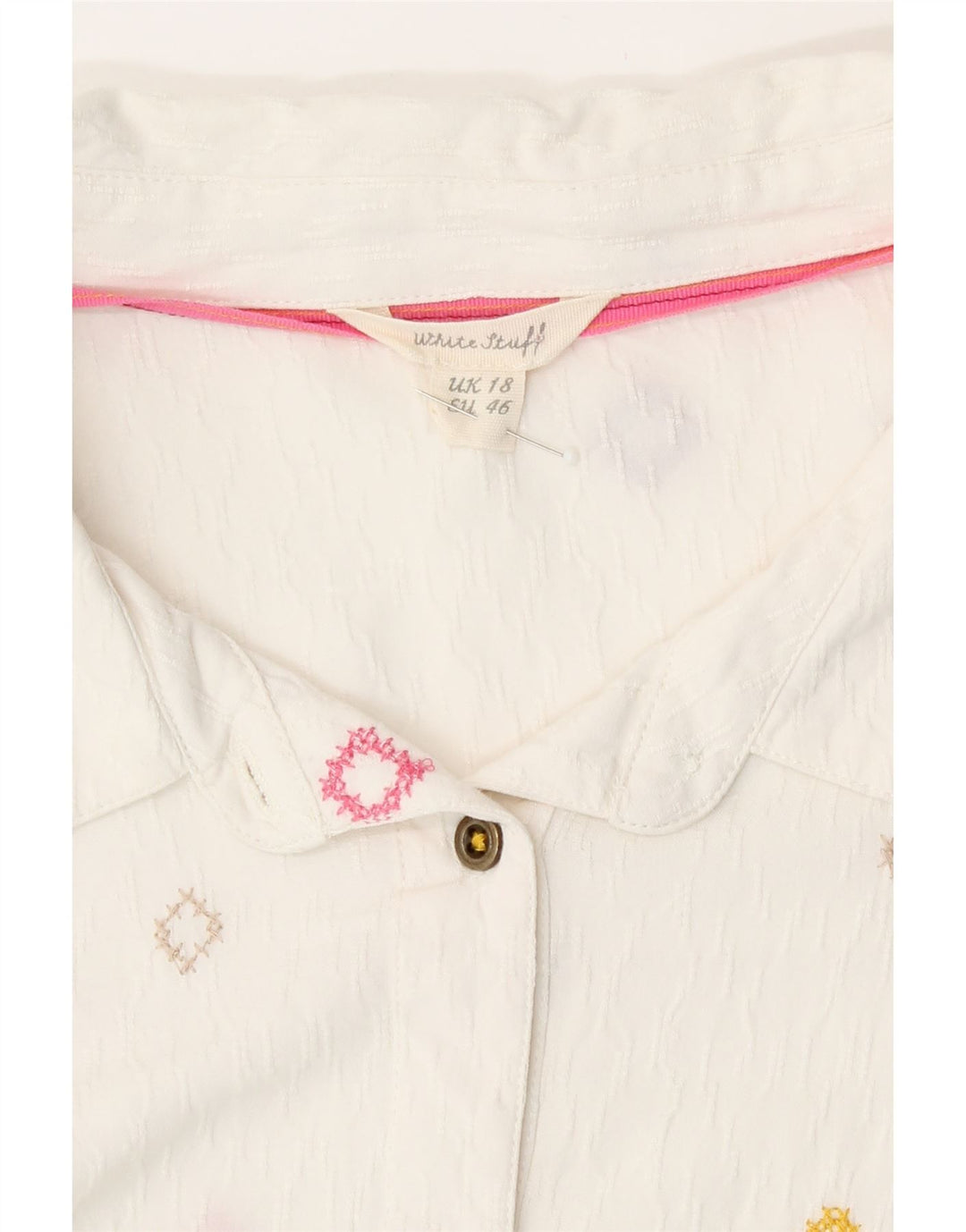Camisa de mujer White Stuff ES 40 XL Viscosa geométrica blanca
