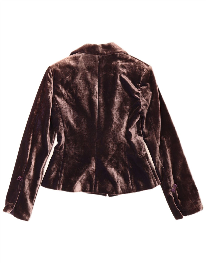 Sonia Fortuna Chaqueta Blazer de Terciopelo con 1 Botón para Mujer IT 42 Púrpura Mediano