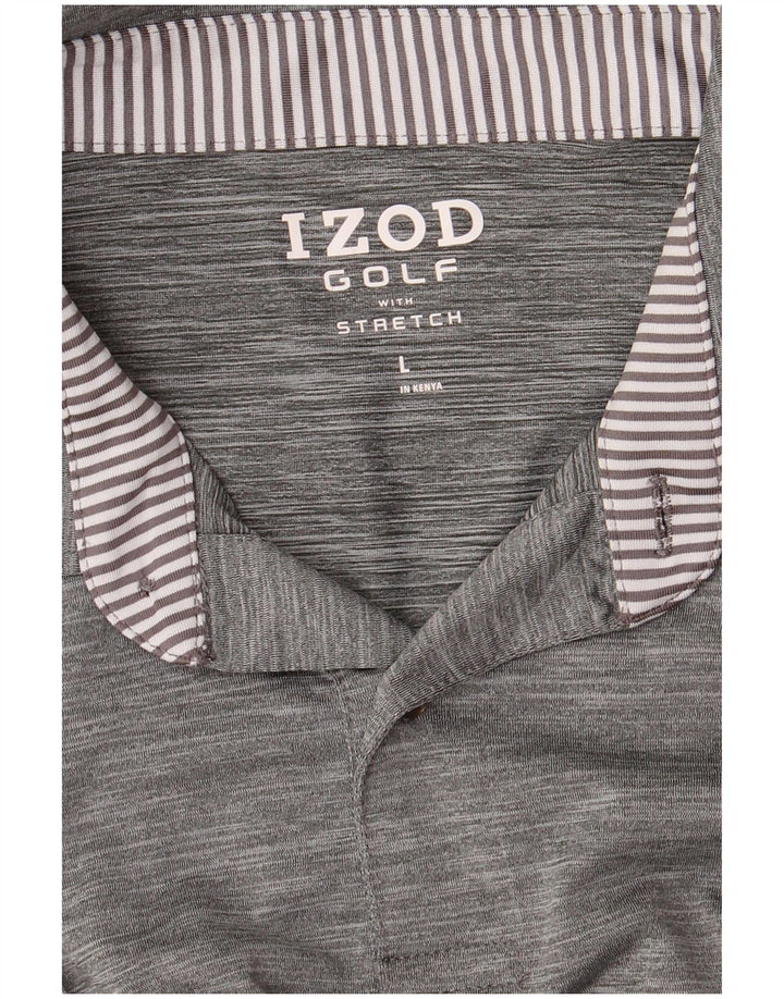 IZOD Polo de golf para hombre grande gris moteado