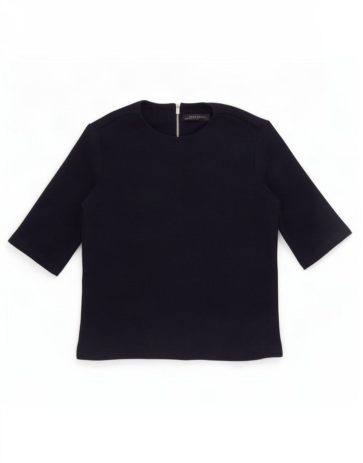 Zara Mujer Blusa Top UK 10 Small Azul Marino