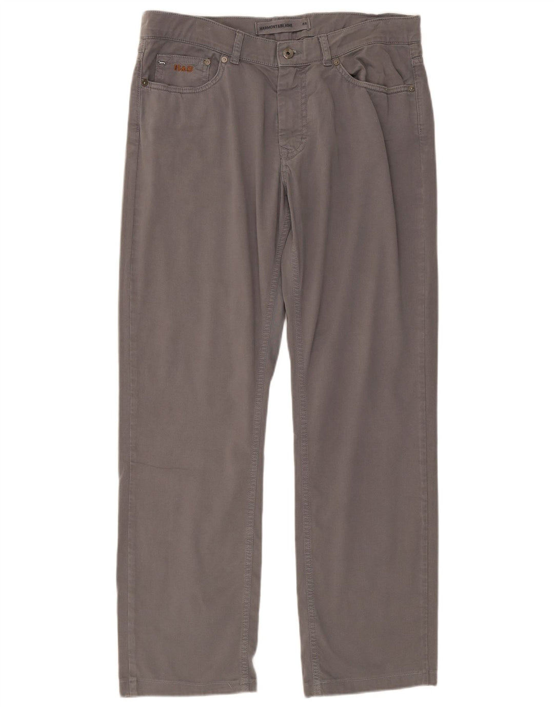 Harmont & Blaine Pantalones informales rectos para hombre IT 48 Algodón gris medio