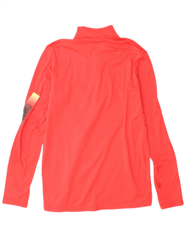 Adidas Hombre Gráfico Zip Cuello Jersey Chándal Top Medio Rojo Poliéster
