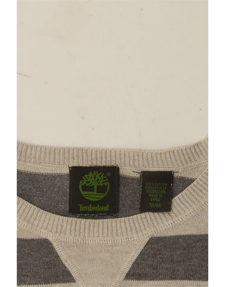 Timberland Jersey De Cuello Redondo Para Hombre Jersey De Algodón A Rayas Gris Medio