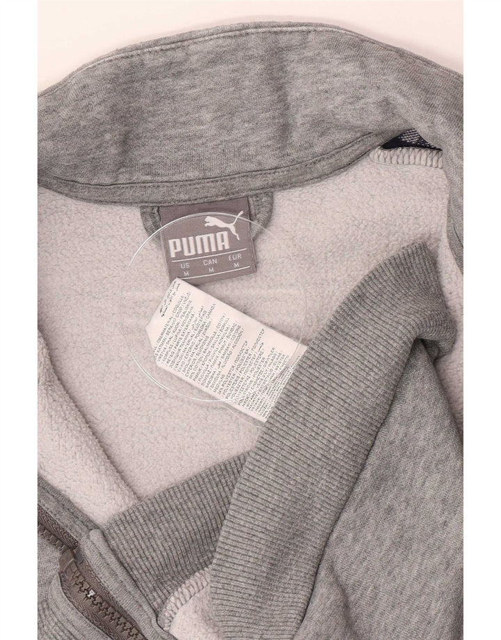 Puma Chaqueta De Chándal Con Estampado Gráfico De Algodón Gris Medio Con Bloques De Color