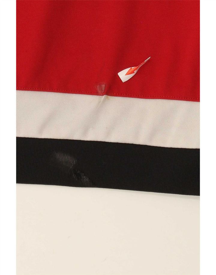 Adidas Hombre Top Manga Larga 2XL Rojo Colorblock Poliéster