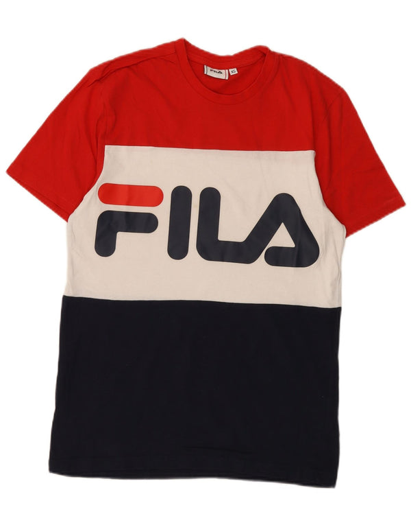 Fila Camiseta gráfica para hombre Top XS Algodón color block multicolor