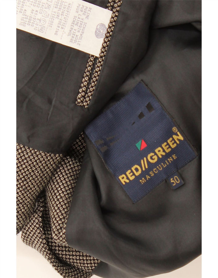 REDGREEN Chaqueta tipo blazer de 3 botones para hombre EU 50 Lana manchada gris grande