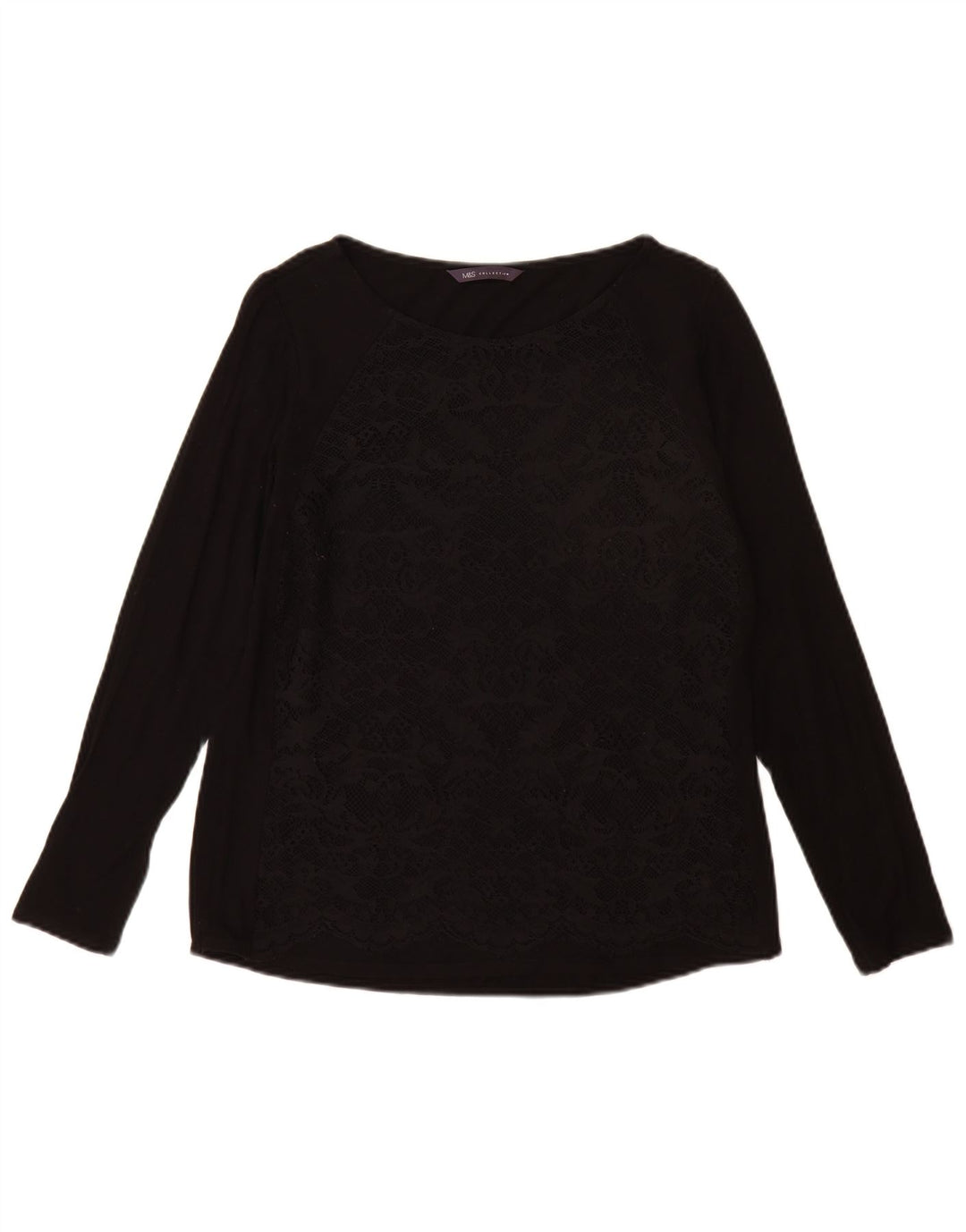 Marks & Spencer Top para mujer de manga larga UK 42 Viscosa negra mediana