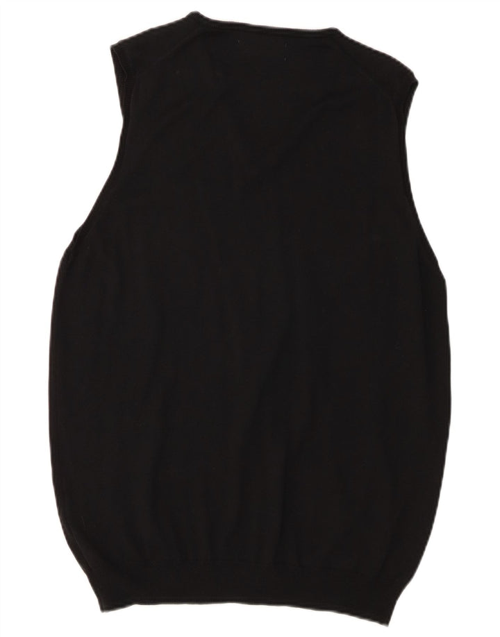 Zara Hombre Chaleco Tank Top Medium Negro Algodón