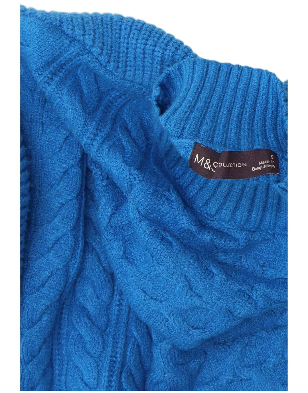Marks & Spencer Jersey con Cuello Alto para Mujer UK 10 Small Viscosa Azul