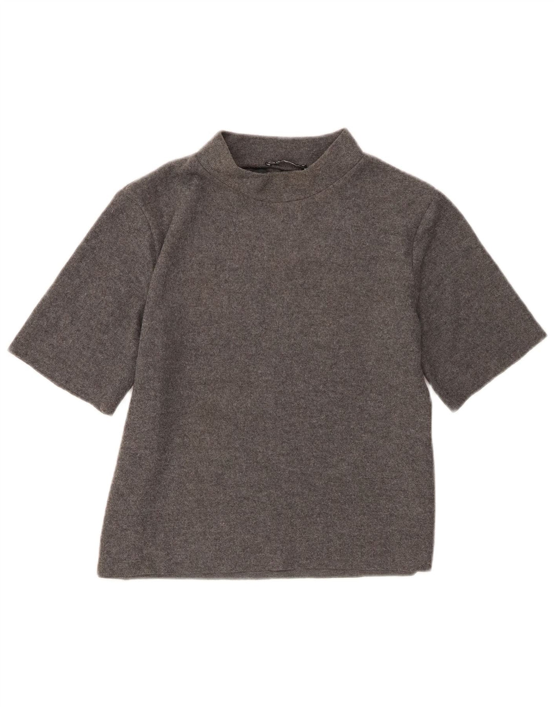 Zara Mujer Camiseta Top UK 44 Grande Gris Poliéster