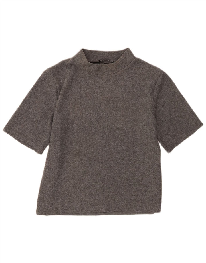 Zara Mujer Camiseta Top UK 44 Grande Gris Poliéster