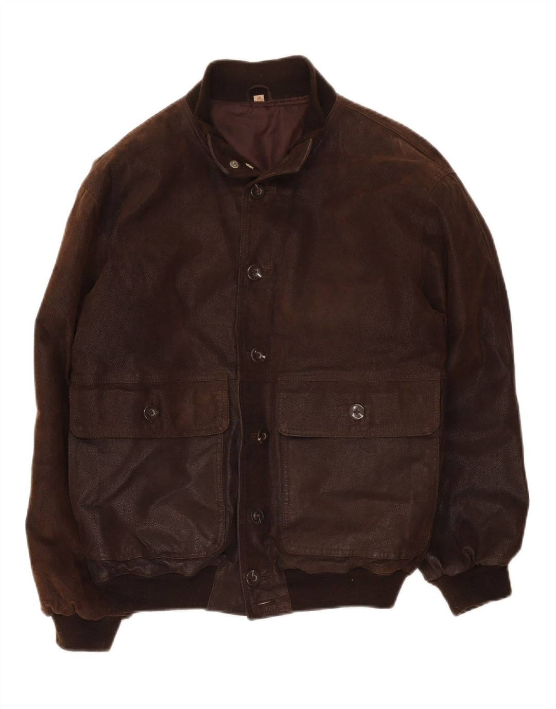 Vintage hombres bombardero chaqueta de cuero IT 48 marrón medio