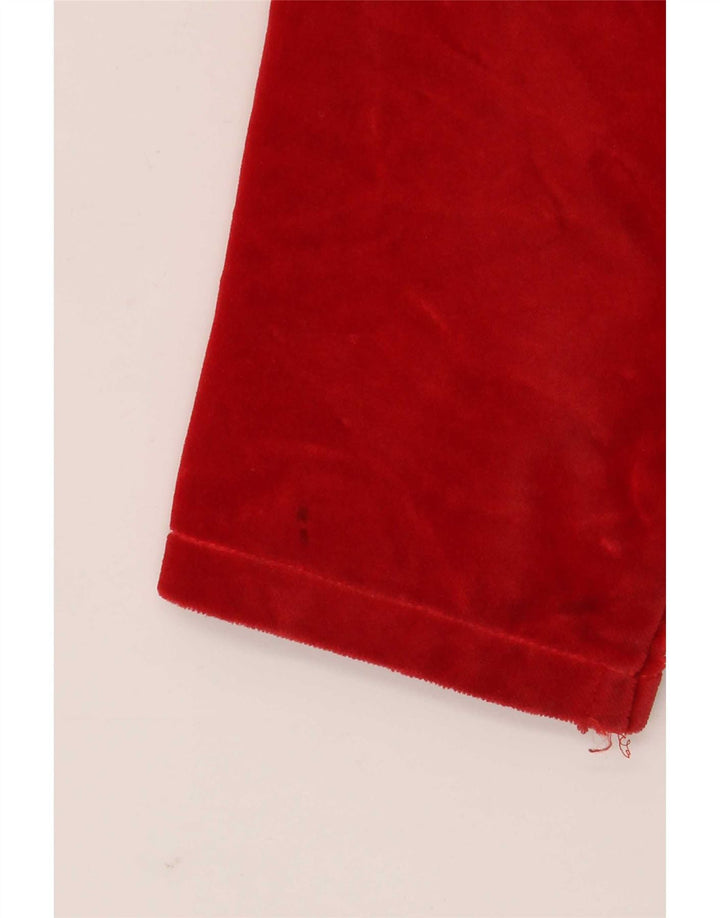 Vintage mujer 5 botones terciopelo Blazer chaqueta Reino Unido 10 pequeño algodón rojo