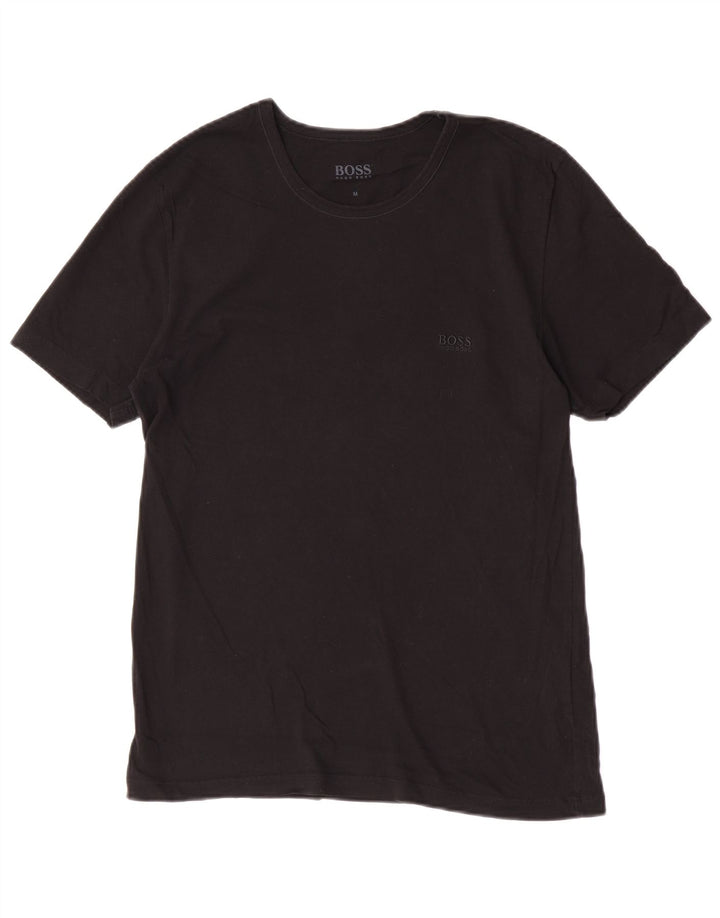 Hugo Boss Hombre Camiseta Top Medium Negro Algodón