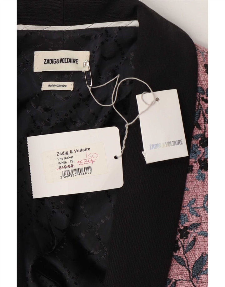 ZADIG & VOLTAIRE Chaqueta Blazer para Mujer EU 40 Diseñador Floral Rosa Mediano