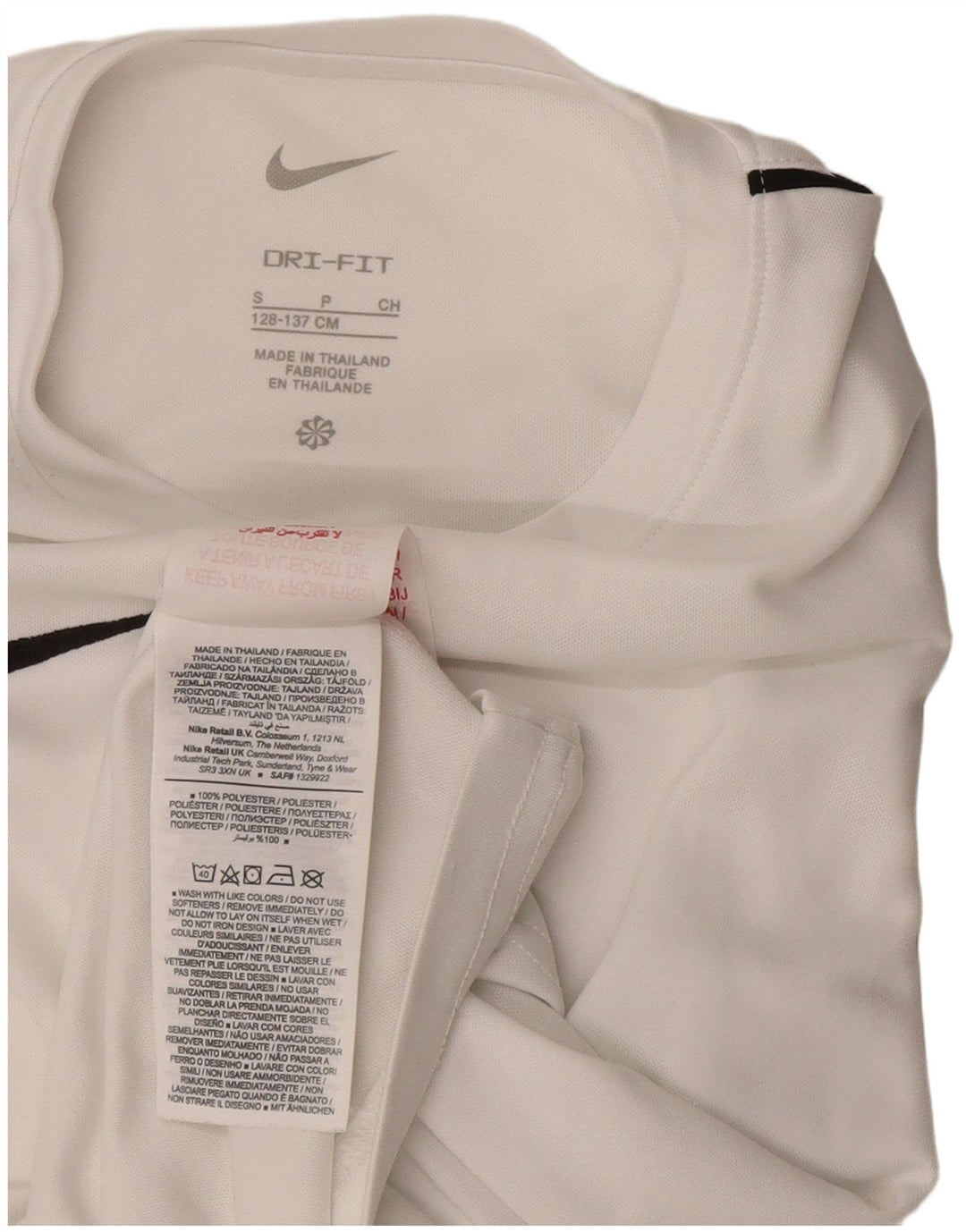 NIKE Camiseta Dri Fit para niños 8-9 años Small Blanco Poliéster