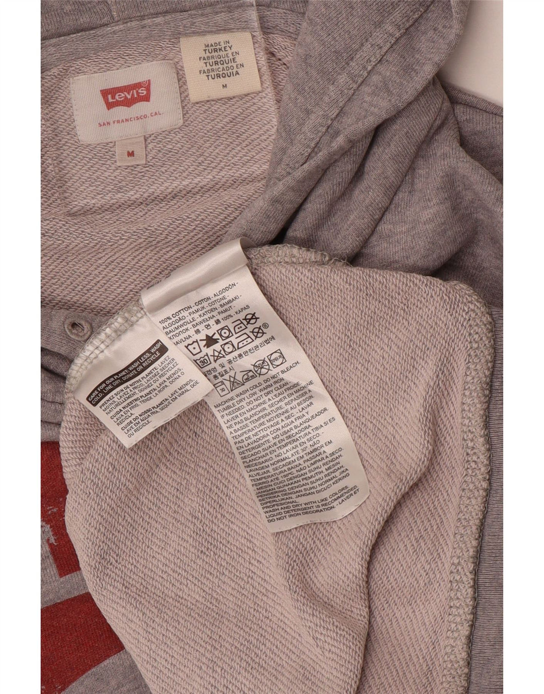 Levi's Hombre Sudadera Con Capucha Gráfica De Algodón Gris Medio