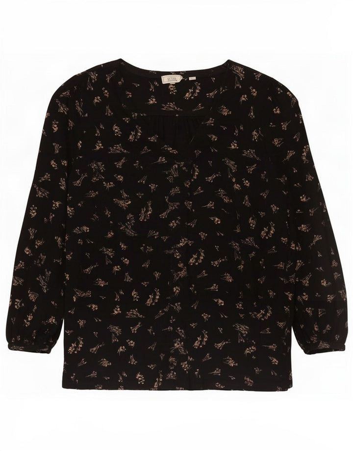 Top tipo túnica extragrande para mujer de Fat Face UK 44 Viscosa floral negra mediana