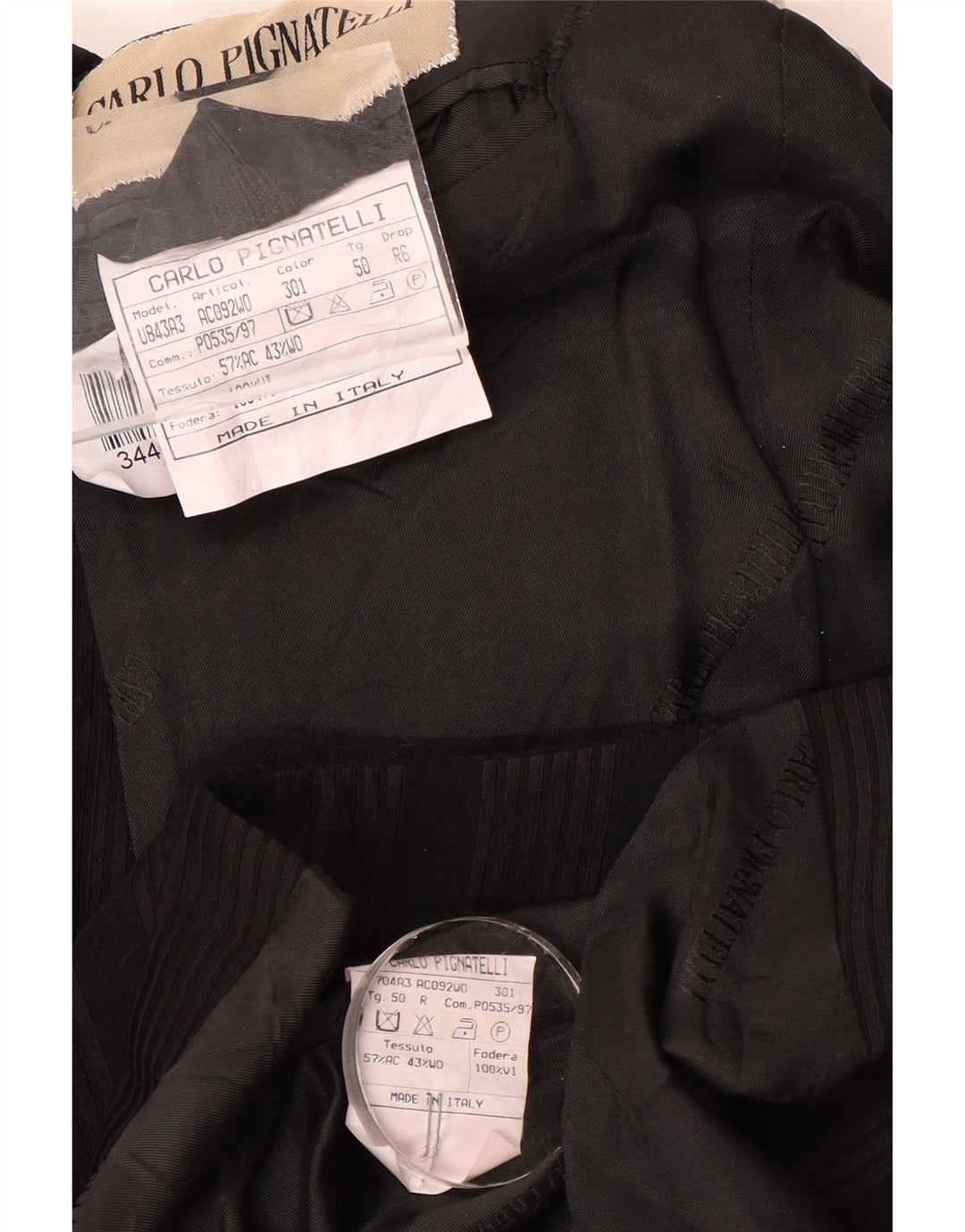 Carlo Pignatelli Conjunto de 2 piezas de 6 botones para hombre IT 50 Large Black Stripes