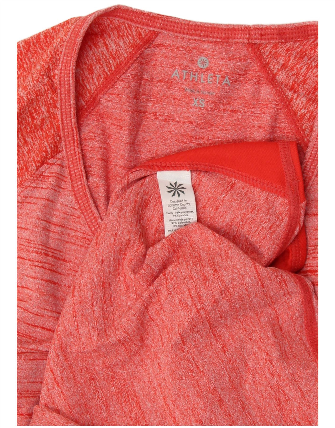 ATHLETA Top de mujer de manga larga UK 6 XS Poliéster moteado rojo