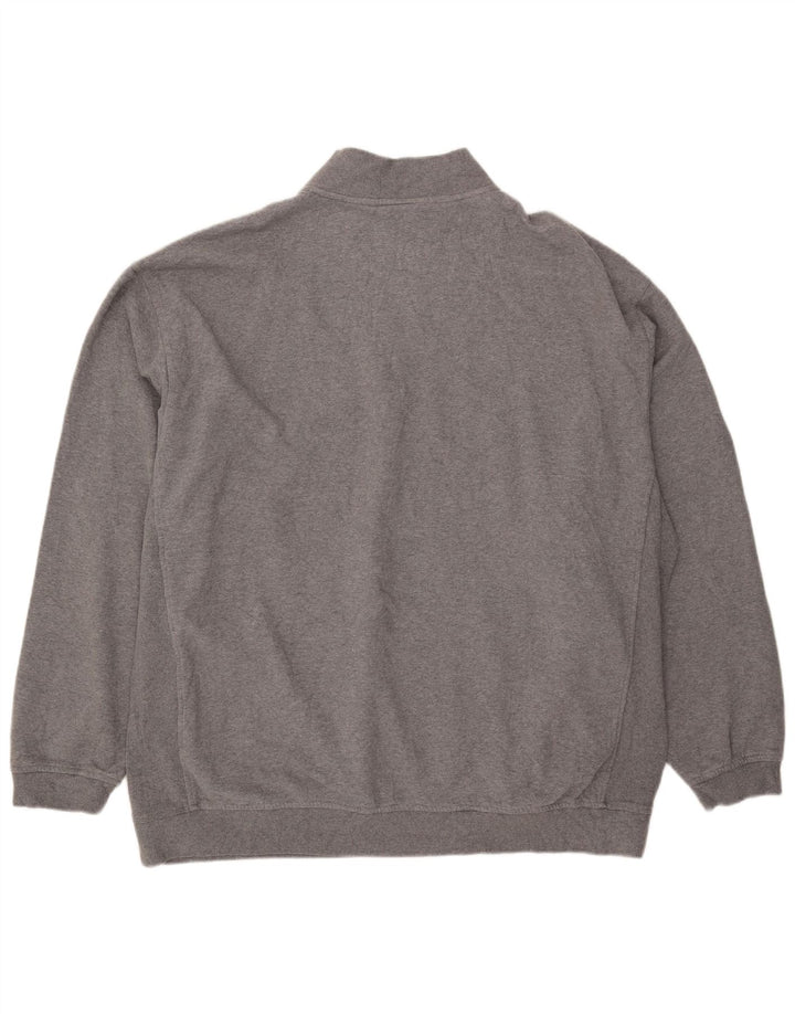 Nike - Sudadera con cuello y cremallera para hombre, talla 3XL, algodón gris