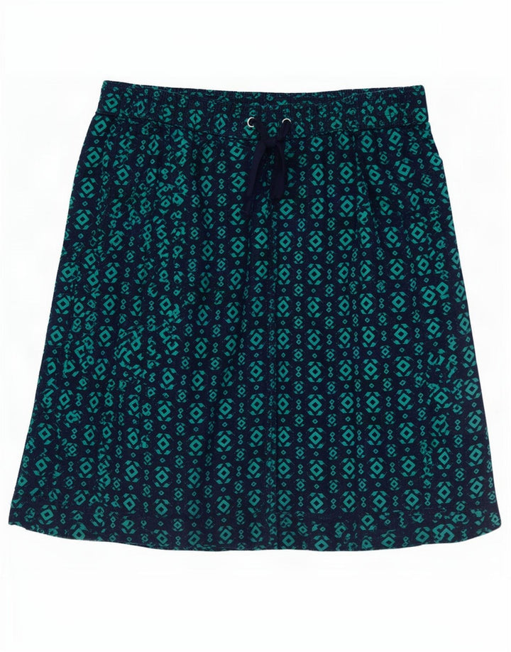 Marks & Spencer Falda acampanada para mujer UK 12 Medium W30 Azul marino Geométrico